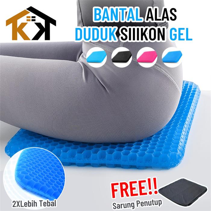 (Kk) Alas Duduk Silikon Bahan Gel Adem Lembut Motif Sarang Lebah Untuk Kursi