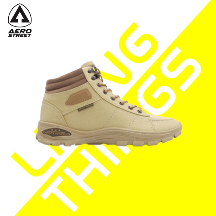 Aerostreet Tactical COKLAT KREM - Sepatu Sneakers Boots Pria Cream