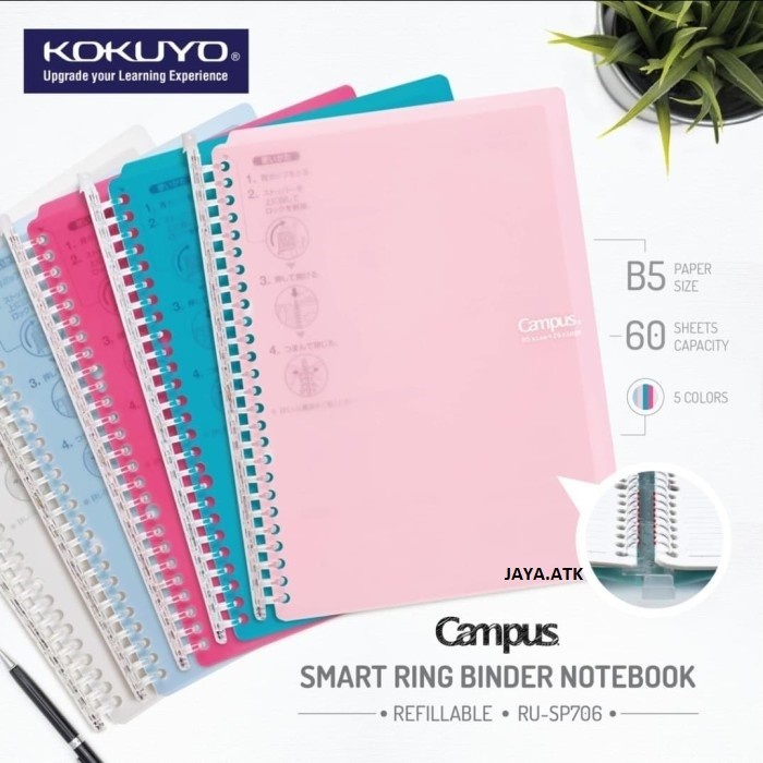 

Binder Note B5 Buku Ring 26 Lubang Tipis Kokuyo Sp706 60 Lbr Warna