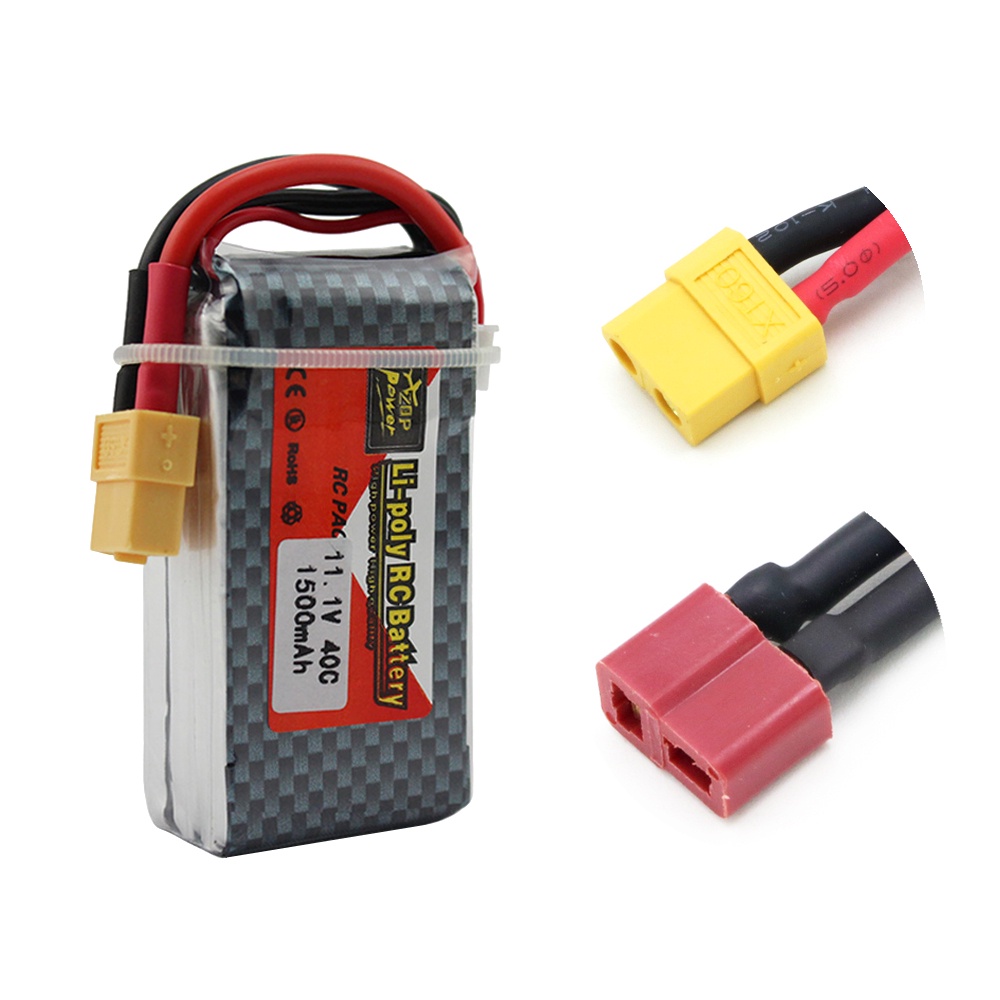 CAGA ZOP Power 11.1V 1500Mah 3S 40C Max 60C XT60 / T Plug LiPo Battery For RC Quadcopter Drone Helic