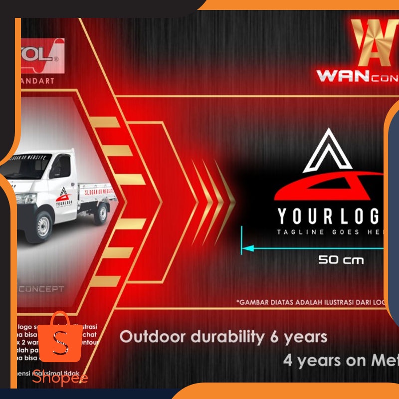 Grosir Branding mobil granmax - stiker granmax logo - Tanpa Oneway Keren