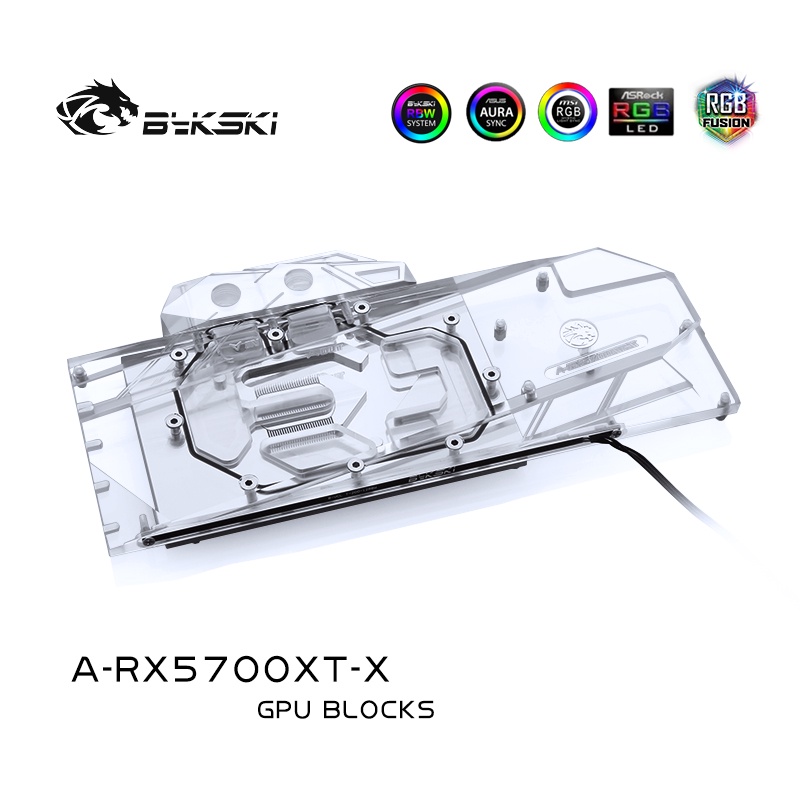 QCOOL for /Reference Edition RX 5700 XT / 5700XT GPU Water Block AMD GPU Card / Full Cover Copper Ra