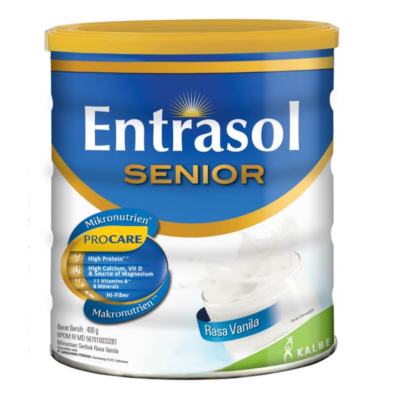 

ENTRASOL SENIOR PLATINUM VANILA 400 GR - RAJA SUSU