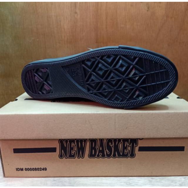 Limited Edition New Basket Sepatu Sekolah Kerja Cowok Cewek Nb Hc Hitam Polos Resleting Size 34 Sd