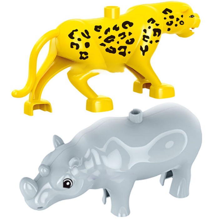 City Zoo Cheetah Rhino Macan Badak Action Figure Mini Duplo