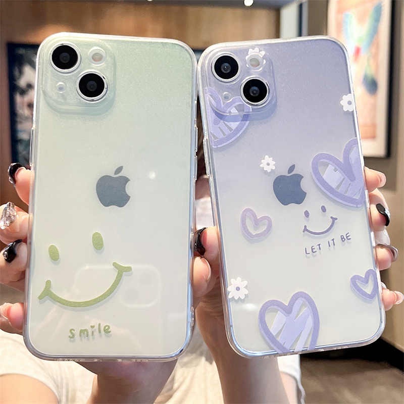 Terbaru Couple Cinta Wajah Tersenyum Casing Iphone 15 Pro Max 11 13 Pro Max 7+ 8+ Ip11 X Xs Max Xr 7