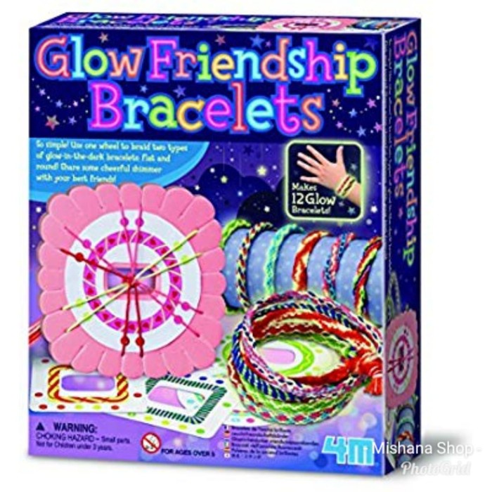 Mainan Kreatif Buat Gelang Anak 4M Glow Friendship Bracelet KidzMaker