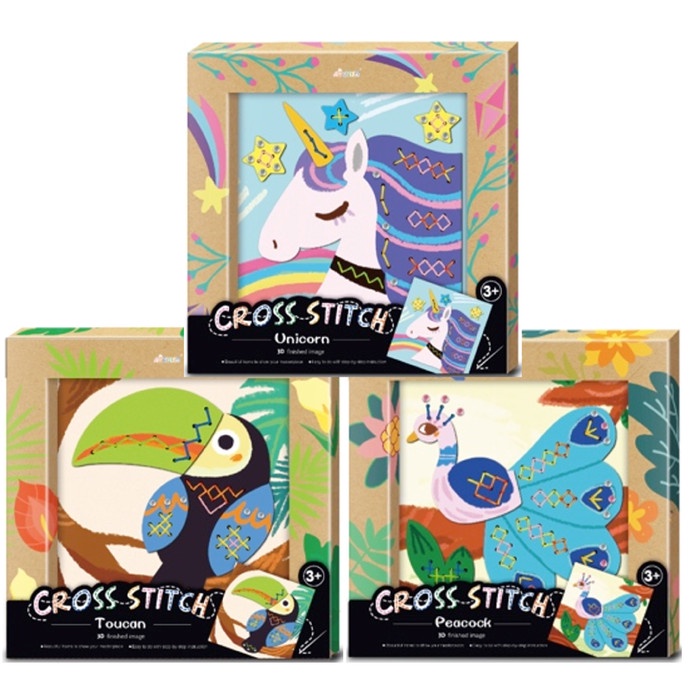 

Avenir Cross Stitch Unicorn Peacock Toucan Mainan Kreatif Menjahit