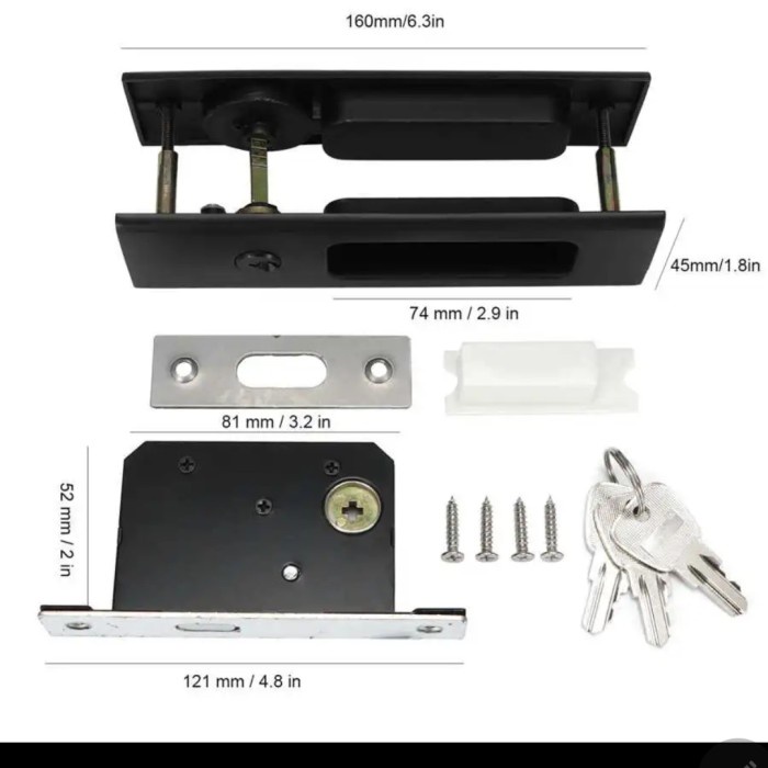 Kunci handel pintu kayu geser aluminium sliding lipat folding door