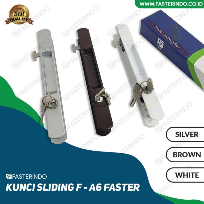 Kunci Pintu Sliding F-A6 / Kunci Pintu Geser Aluminium Faster