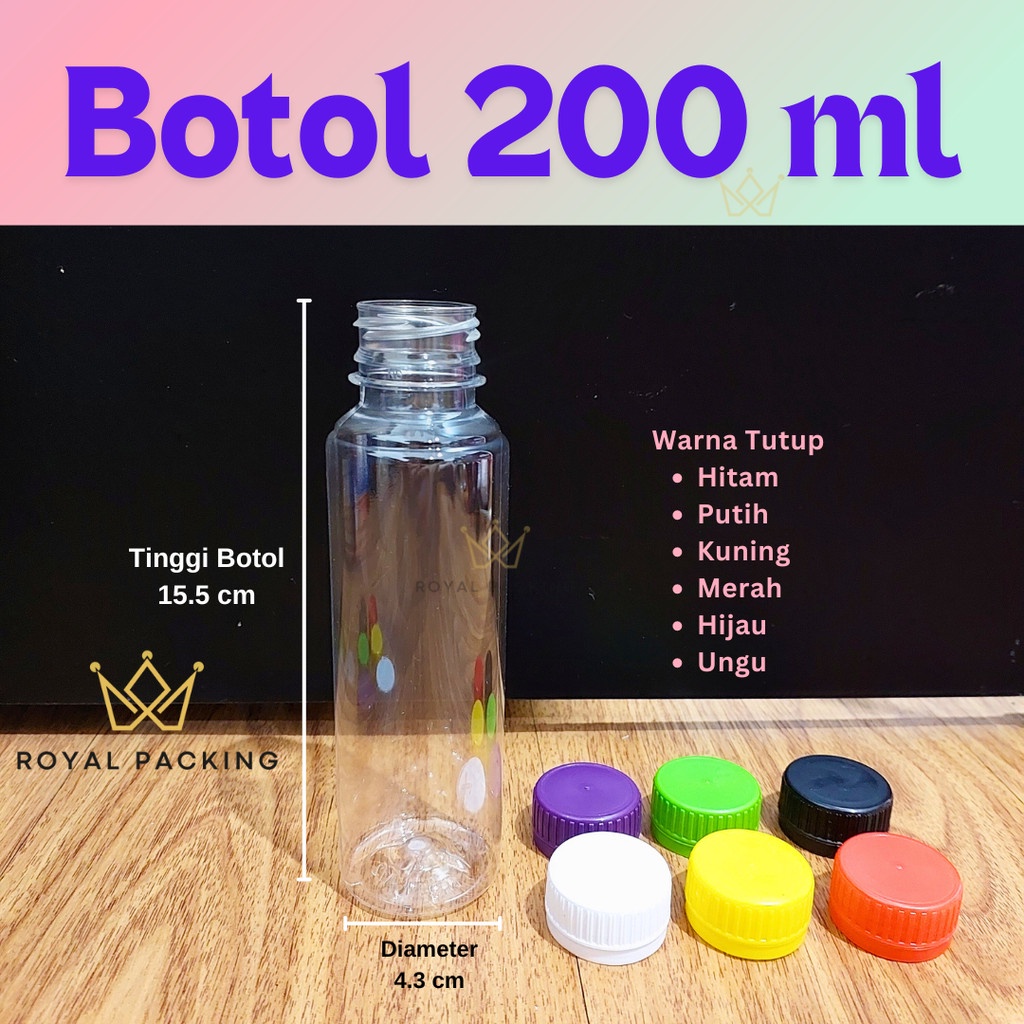 Best Seller [Rp] Botol Plastik 200 Ml / Botol Minuman Plastik 200Ml / Botol Jus Kopi Susu Madu