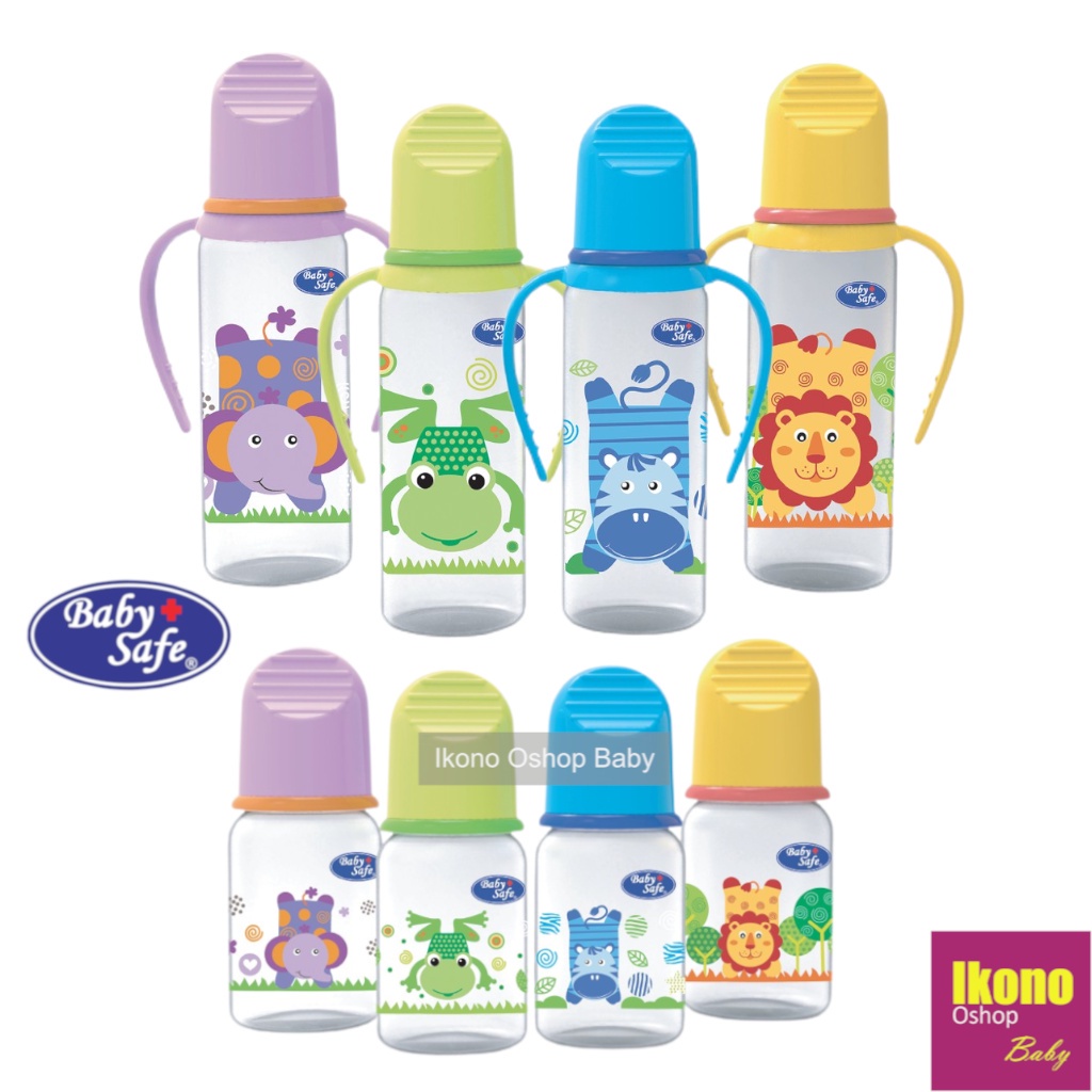 Cuci Gudang Ikono Botol Susu Bayi Baby Safe Feeding Bottle With Handle 125Ml 250Ml