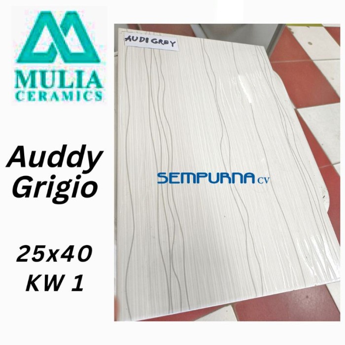 Flashshow Keramik ubin dinding tembok lantai kilap 3D KW1 Mulia Auddy Gold Grigio glossy 25x40 3