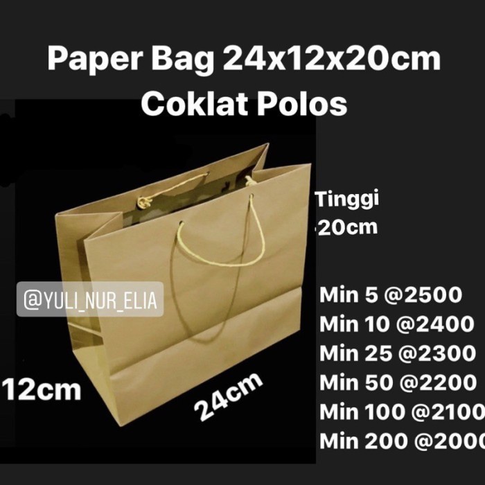 

Flashshow Paper Bag 24x12x20cm Coklat Polos