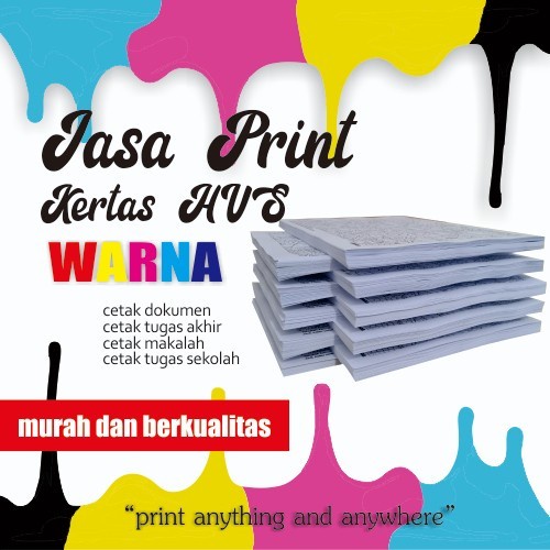 

Flashshow Jasa Print / Cetak Dokumen HVS A4/F4 75gsm WARNA 1 atau 2 sisi