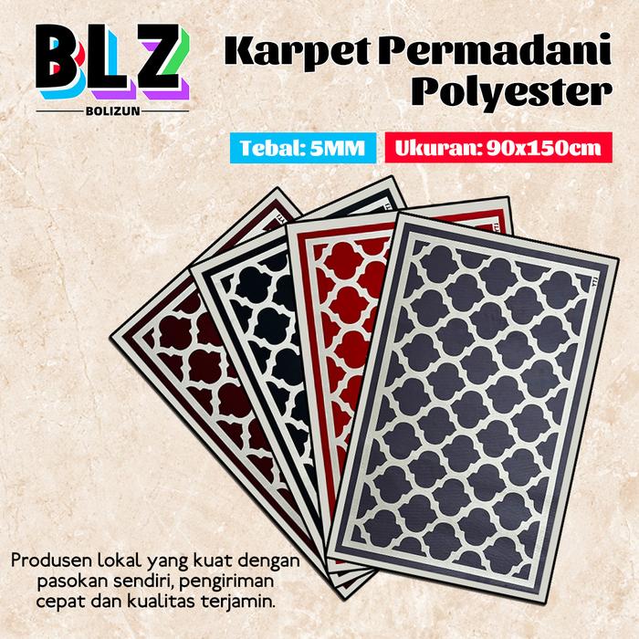 Bolizun Karpet Permadani Polyester Karpet Lantai Motif Uk 90X150Cm/Karpet Permadani Bermotif
