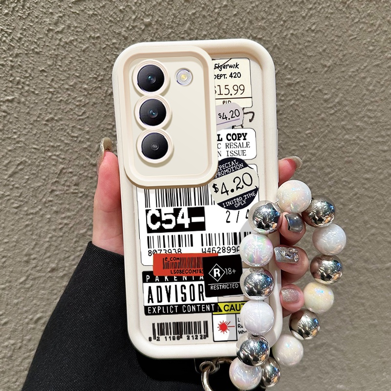 Casing Hp Untuk VIVO Y100 5G Z1 Pro Z5x Case Casing gelang Kesing HP pola Kode batang Silikon Softca