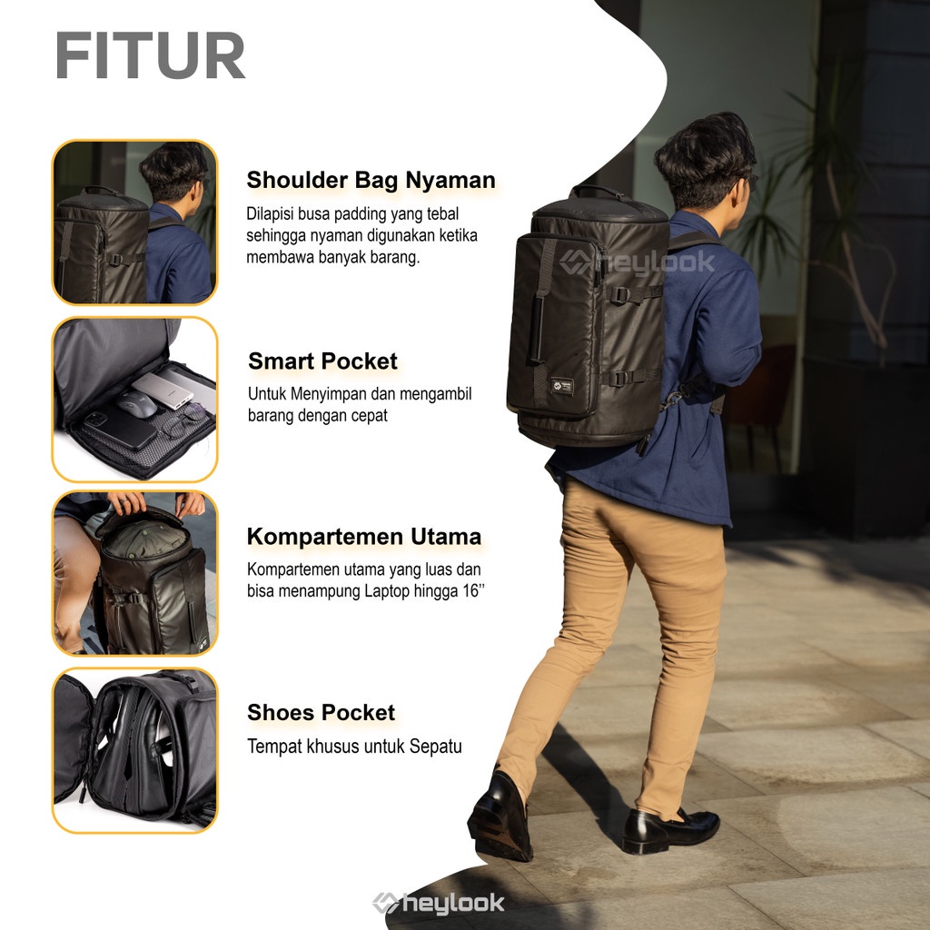 NEW HEYLOOK - Travel bag Pria LEGION TravelBag Tas Gym Duffle Bag Tas Fitnes Tas Futsal Tas Pulang