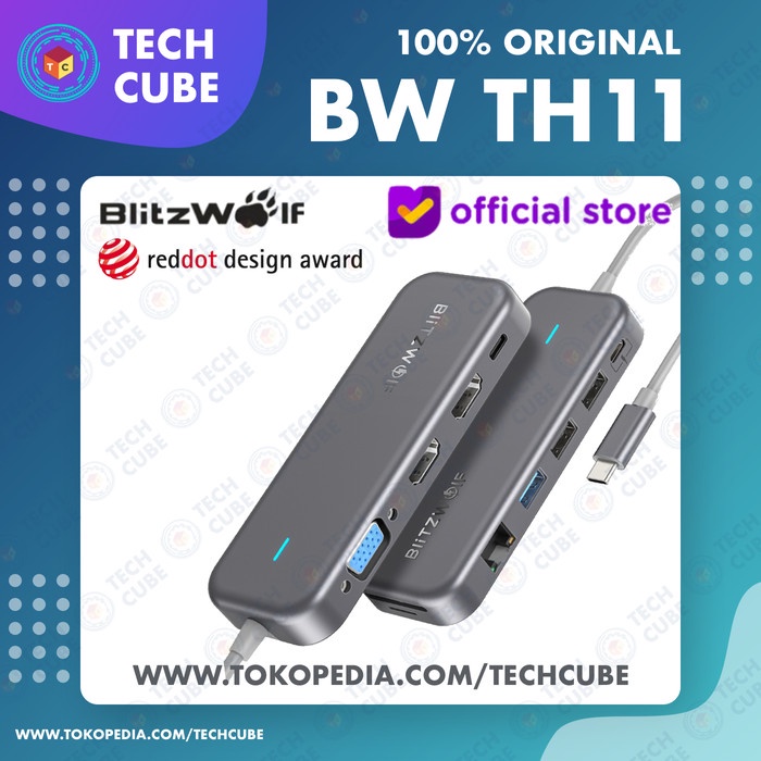 KODE E BW TH11 USB Type C HDMI VGA RJ45 LAN TF SD Card Hub Dongle Macbook Pro Air M1 M2 M3