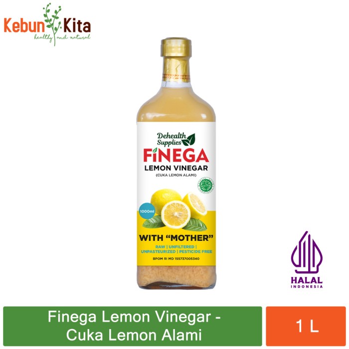 

Finega Lemon Vinegar with The Mother 1 L (Cuka Lemon Alami)