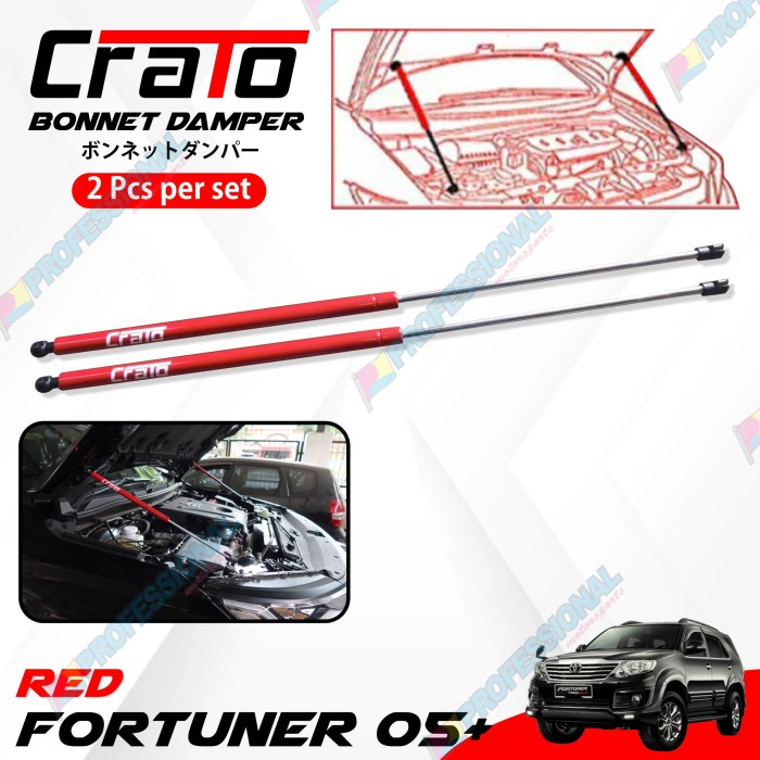 Aksesoris Shock Kap Mesin Hood Damper Crato Fortuner Vnt 05-15 Sustec