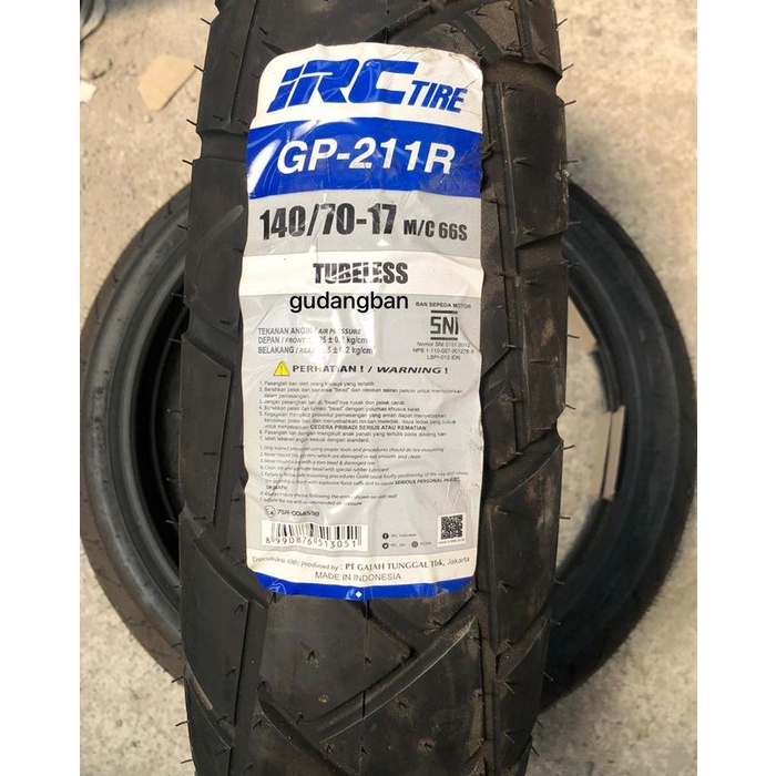 Irc Gp211 R 140 70 17 Tubeless Dual Purpose Free Pentil Ban Luar Motor Yamaha Xsr Semi Trail Gp211R
