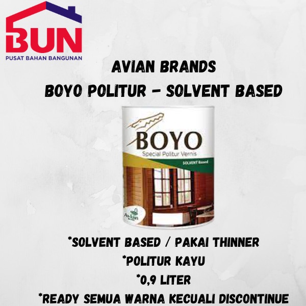 Avian BOYO Politur Plitur Warna / Vernish 1 Liter 1 KG Cat Plitur Kayu