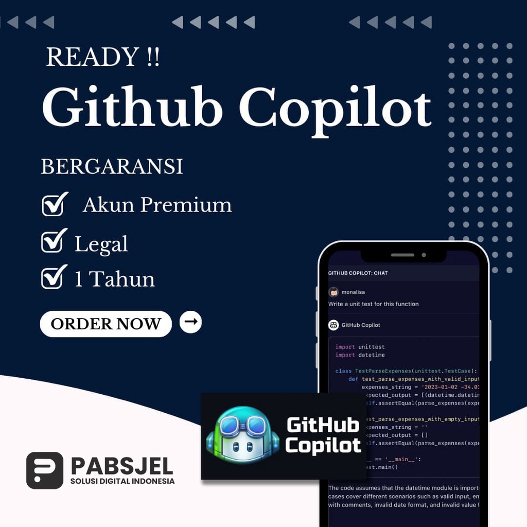 Github Copilot Pro - Ai Programming Assistant Premium 1 Tahun (Private )