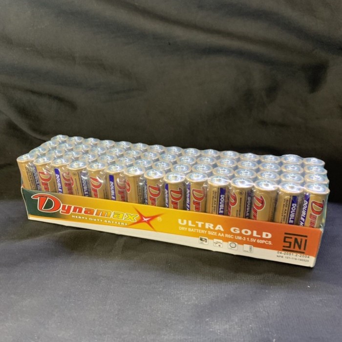 BATERAI BATTERY BATERE AA DYNAMAX EMAS GOLD ULTRA R6C ISI 60 PC KODE 258