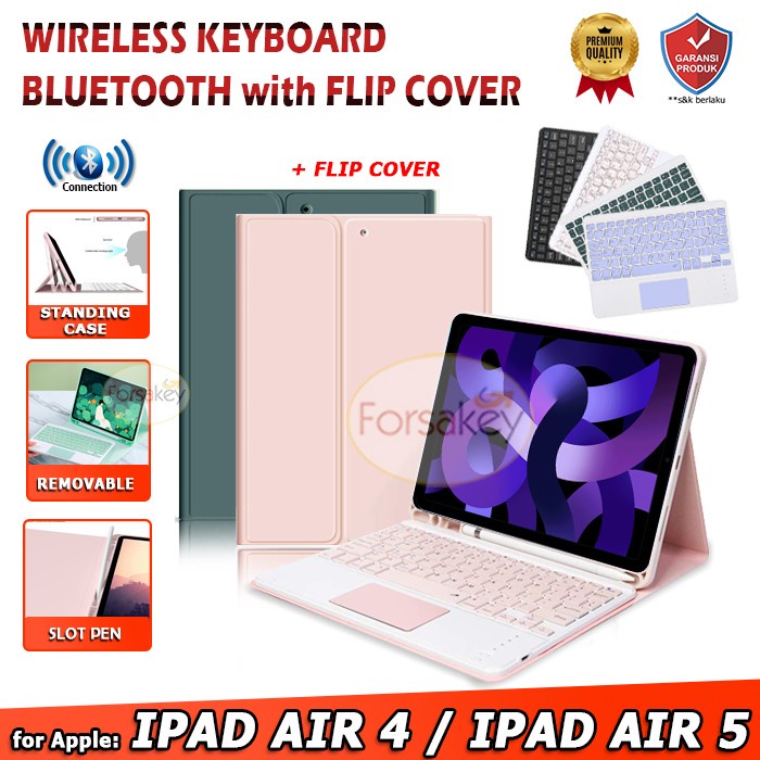 Ipad Air 4 5 10.9 2022 Bluetooth Keyboard Touchpad Trackpad Case Pink