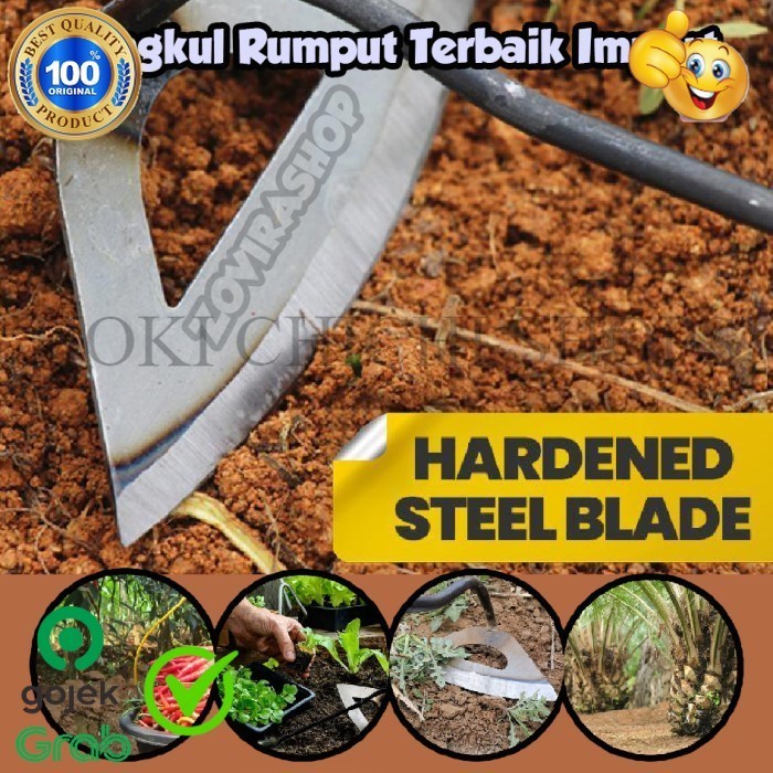 Steel Hardened Hollow Hoe Cangkul Rumput / Gulma Terbaik Import USA CC