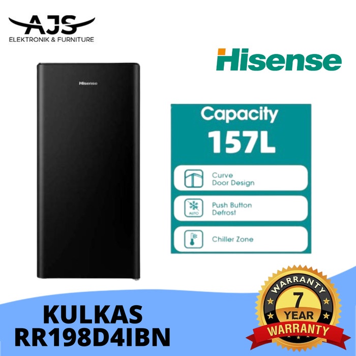 Hisense Kulkas 1 Pintu Rr198D4Ibn - 157 Liter Rr 198 D4Ibn Rr 198