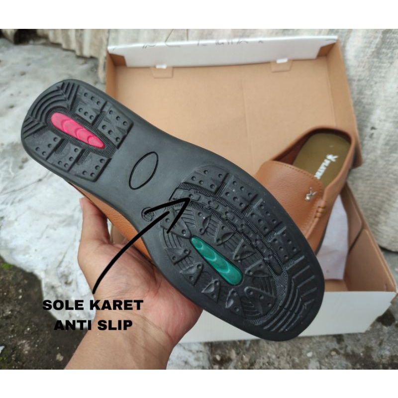 Disc Sepatu Sandal Pria 100% Kulit Asli Slop Pria Kulit Asli