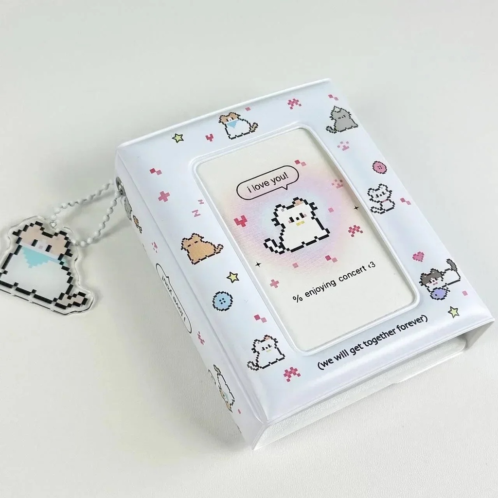 

3inches Binder Photocard Holder Kpop Idol Photo Album with 32 capacity Transparent Inner Pages Album