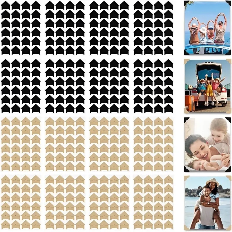 

24-120PCS Corner Stickers DIY Vintage Corner Kraft Paper Stickers Scrapbook Self-Adhesive Photo