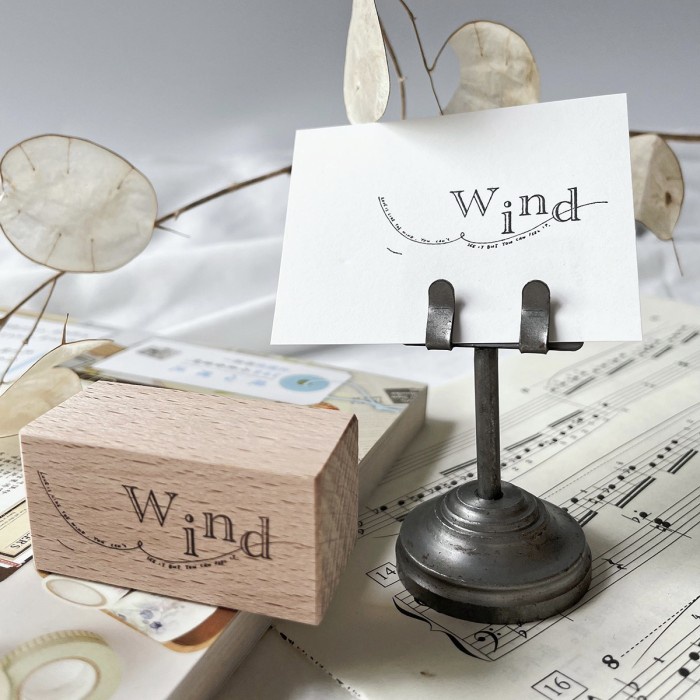

Christian Moon Wind Star Rubber Stamp