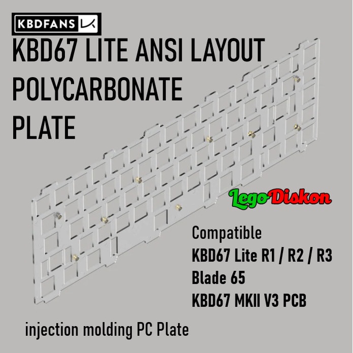KBD67 LITE ANSI LAYOUT POLYCARBONATE PC PLATE Mechanical Keyboard