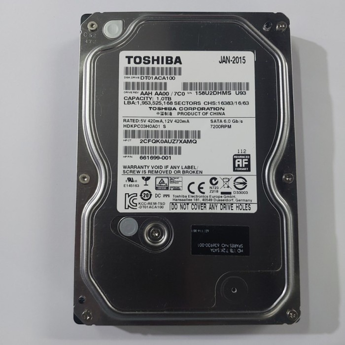 hardisk hdd 1tb toshiba 3.5inch sata ori MURAH hdd 1tb copotan builtup