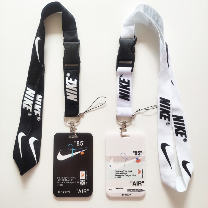 

ID Card Holder Name Tag Lanyard / Kalung Kartu Black White Nike AJ Kode 311