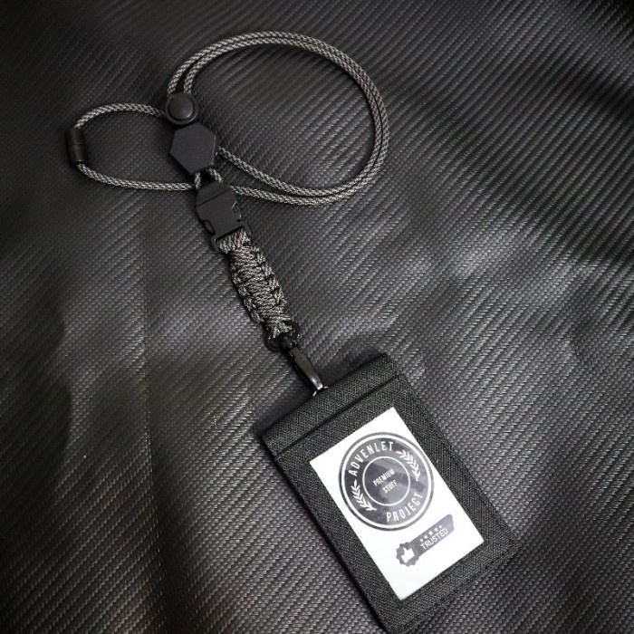 

Lanyard ID Card Tali Paracord Tactical Militer Polri Frame Kanvas Kode 395