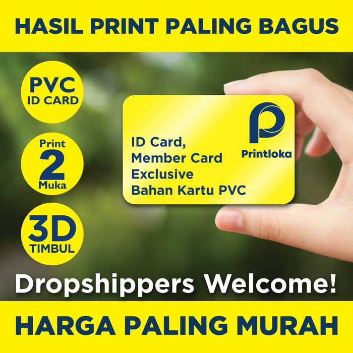 

Print ID Card 3D Timbul Eksklusif Kartu Member PVC DOFF/MATTE Name Tag Kode 322
