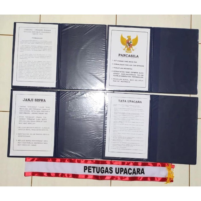 

5 Map Upacara Bendera Warna Navy/Bahan Kulit Sintetis/Sudah Ada Teksnya Kode 381