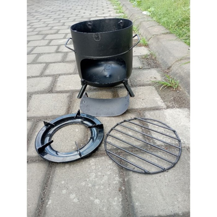 Kompor Tungku Kayu Bakar Serbaguna Alat Panggang Portabel Bbq Grill Ne