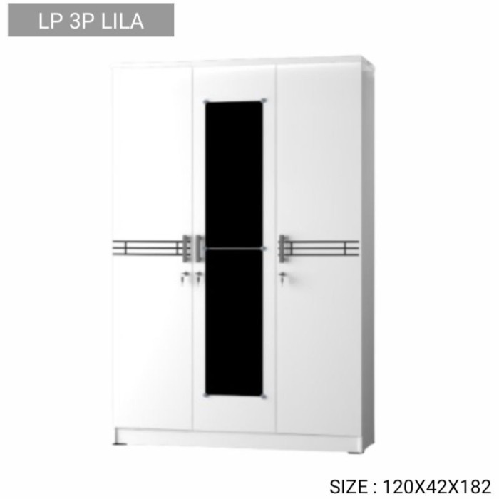 Khusus Denpasar-Bali. Lemari Pakaian 3 Pintu Merk Olympic Gstar Type L