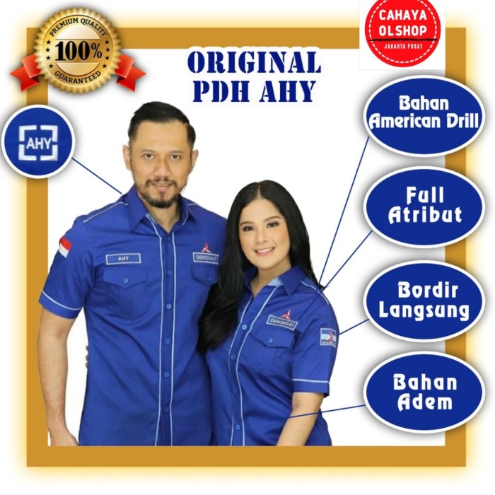 kemeja partai demokrat / kemeja demokrat / seragam partai demokrat new