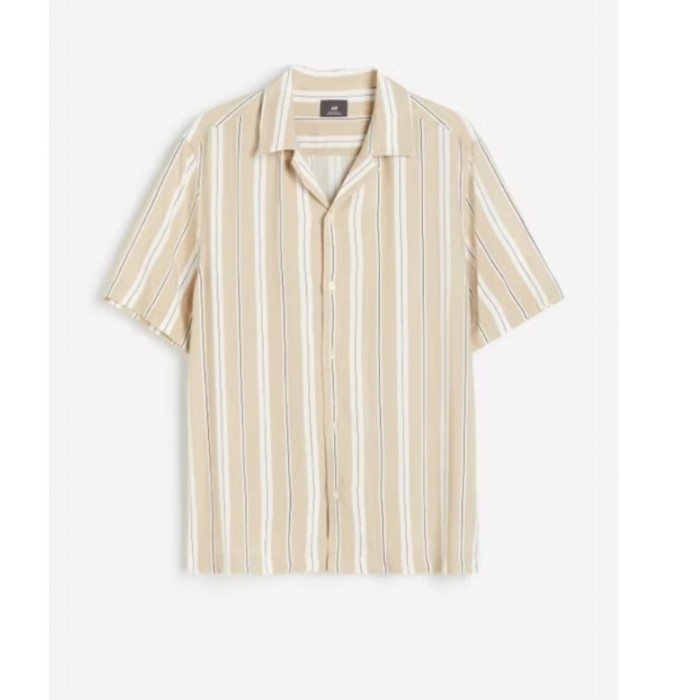 TERJAMIN H&M Kemeja Pria Stripe Bahan Rayon Viscose Original Divided
