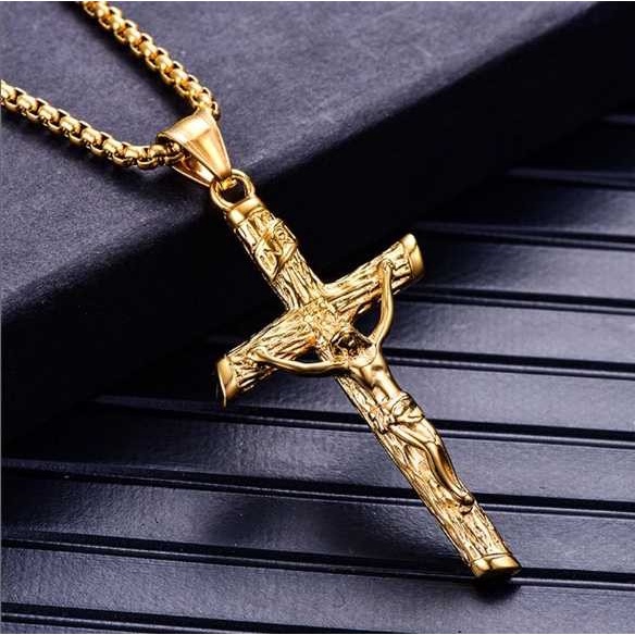 Kalung Salib Yesus Titanium Kalung Katolik Keren Elegan Stylish