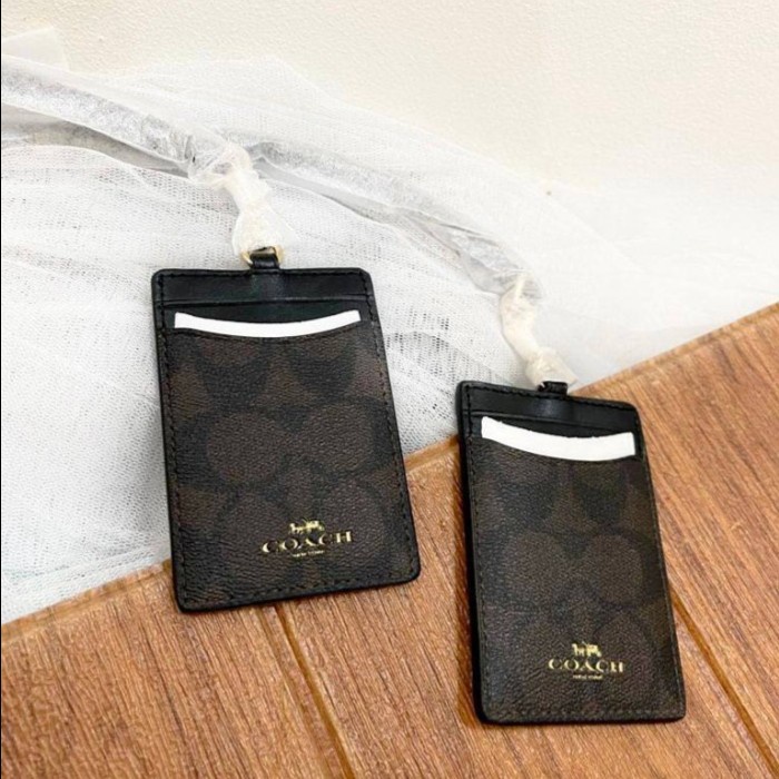 

COACH ID LANYARD BROWN BLACK ORIGINAL Kode 916