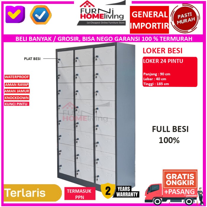 

PROMO Loker Besi / Locker Besi / Loker File Besi 24 PINTU LK 024 AV Kode 1136