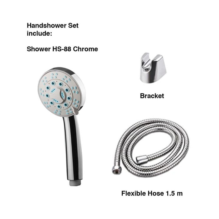 VONE HS-88 Chrome Shower Set Handshower Mandi Hand Multi Fungsi Air